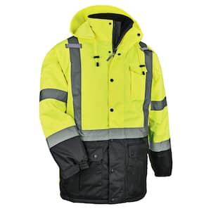 Men's 2X-Large Lime High Visibility Reflective Thermal Parka