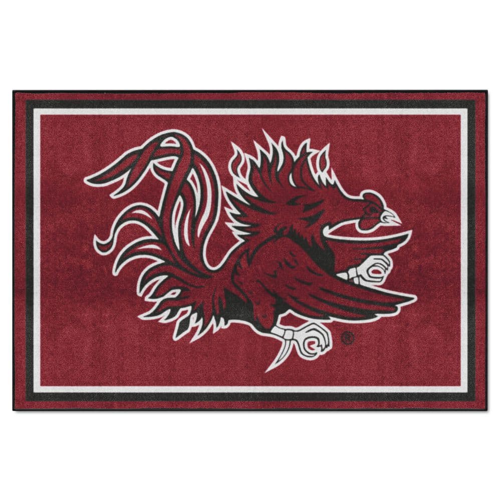 FANMATS South Carolina Gamecocks Red 5 ft. x 8 ft. Plush Area Rug 35831