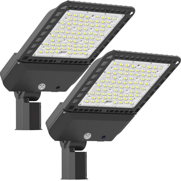 26 in. x 11 in. 39000 Lumens Bronze Integrated LED Parking Lot Area Light 5000K Outdoor 1500-Watt Equivalent (2-Pieces)