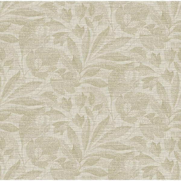 A-Street Prints Lei Neutral Etched Leaves Wallpaper 2971-86150 - The ...
