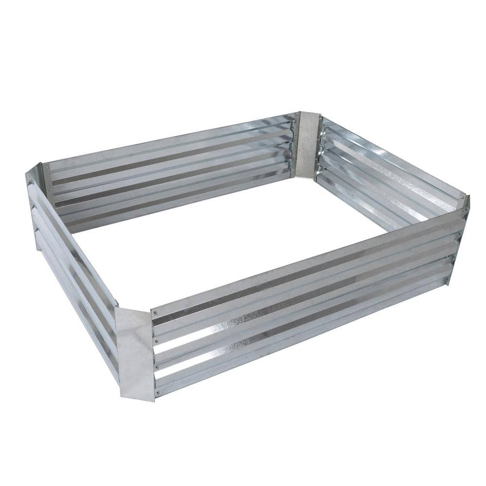 Pure Garden 35.5 in. x 47.5 in. Silver Raised Garden Bed HW1500004 ...