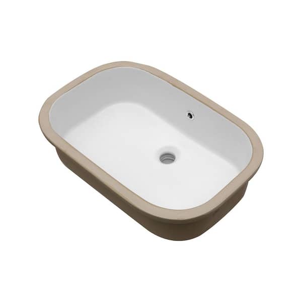 22 in. x 15.25 in. Undermount Bathroom Sink in White Ceramic with Overflow