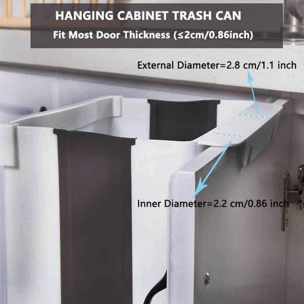 Hanging Trash Can with Lid for under Sink or Cabinet Door, 2.4 Gallon  Kitchen Co