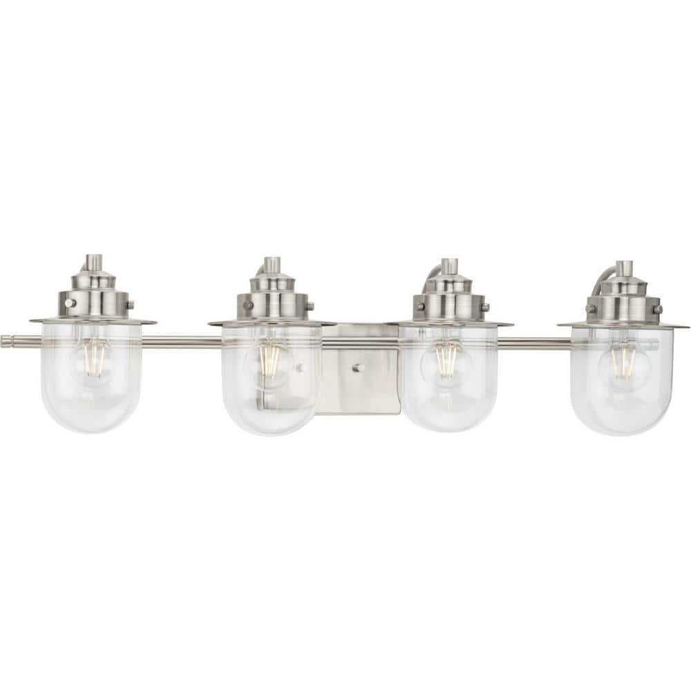 Progress Lighting Northlake Collection 32.5 in. 4-Light Brushed Nickel ...