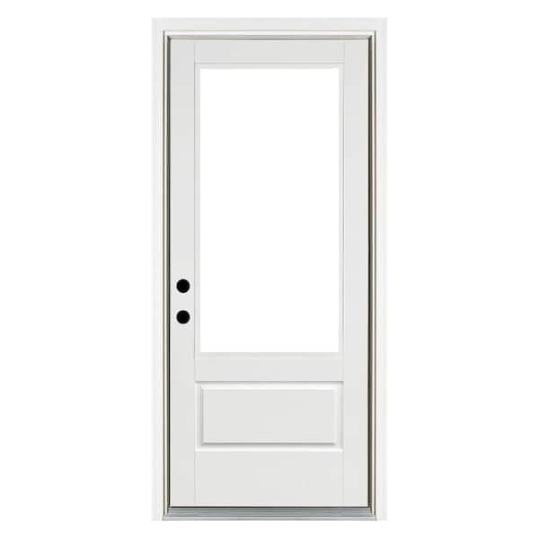 MP Doors 36 in. x 80 in. Right-Hand Inswing 3/4 Lite Low-E Glass Finished WhiteFiberglass Prehung Front Door