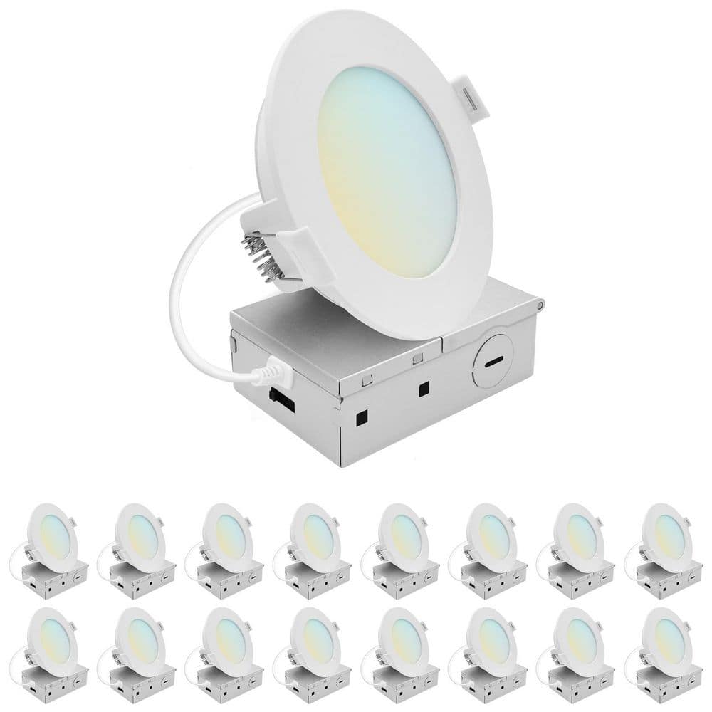 4 In. Integrated LED Recessed Light, Mini Panel Light, 5CCT, 1000LM, 11W, 100° Beam, Dimmable, ETL Listed 16 Pack price history on PriceWatchPro