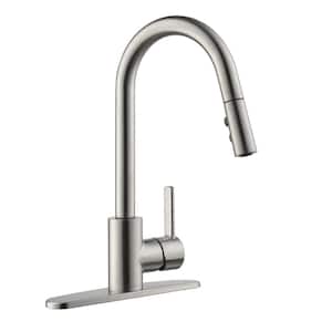Precept Single-Handle Pull Down Sprayer Kitchen Faucet with Deckplate Included in Stainless