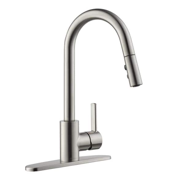 Peerless Precept Single-Handle Pull Down Sprayer Kitchen Faucet with Deckplate Included in Stainless