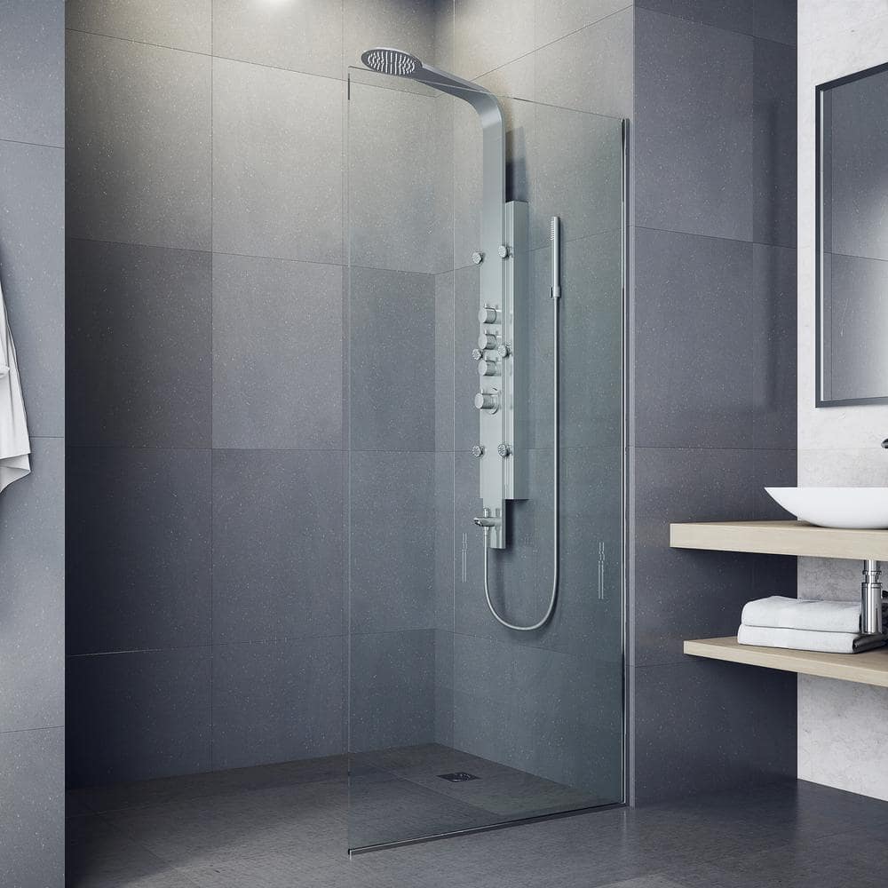 Mateo Stainless Steel 60" Shower Panel System with Hand Shower and Jets