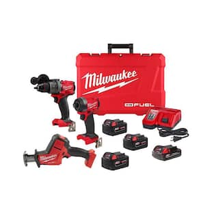 M18 FUEL 18-Volt Li-Ion Brushless Cordless Hammer Drill and Impact Driver Combo Kit (2-Tool) with 4 Batteries & Hackzall