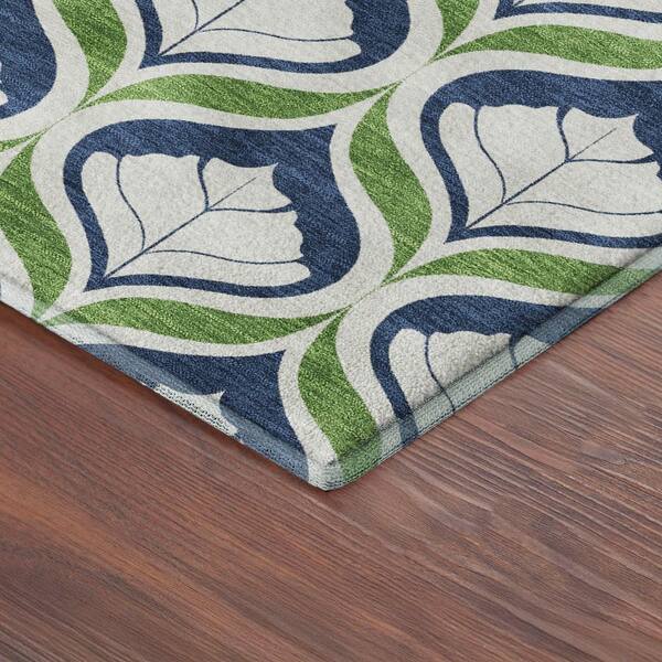 Mayfield Premium Machine Washable Abstract AMF2379 Blue 10 ft. x 14 ft. Area Rug