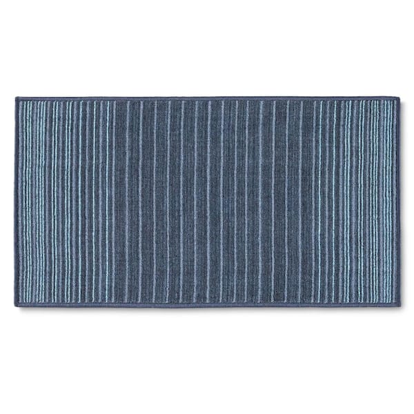 TOWN & COUNTRY LIVING Basic Layne Modern Stripe Navy Blue Blue 2 ft. x 3 ft. Machine Washable Area Rug