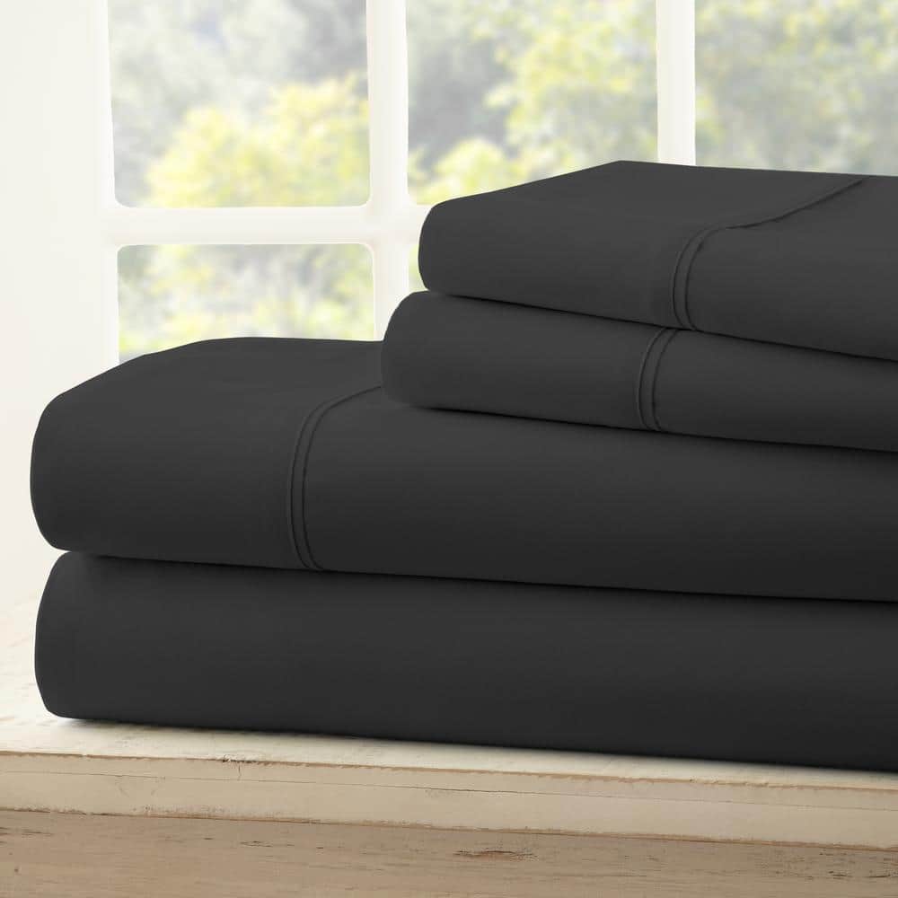 Premium Black Twin XL Ultra Soft Microfiber Bed Sheet Set
