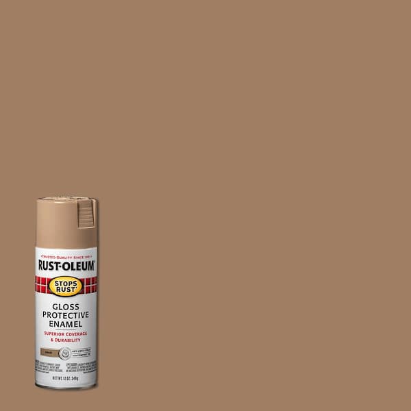 Rust-Oleum Stops Rust 12 oz. Protective Enamel Gloss Khaki Spray Paint (6-Pack)