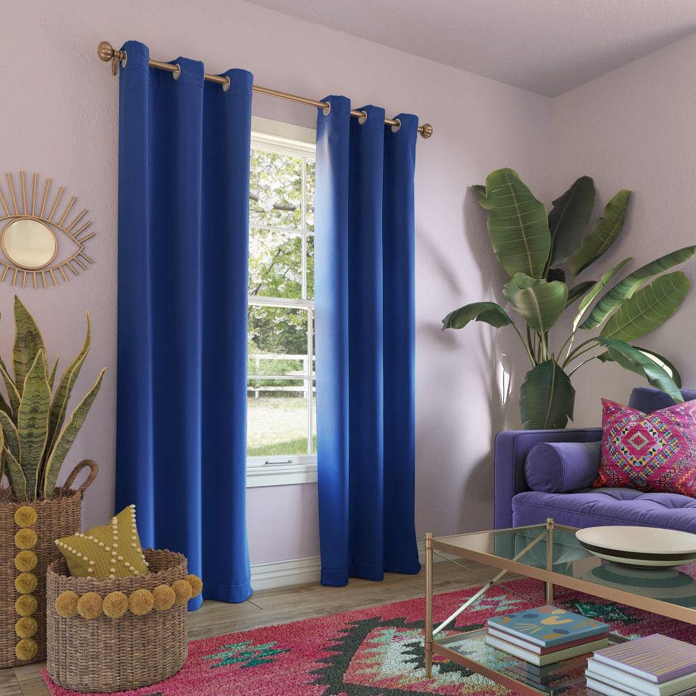 Riley Kids Bedroom Classic Blue Polyester 40 in. W x 95 in. L Grommet Blackout Curtain (Single Panel) price history on PriceWatchPro