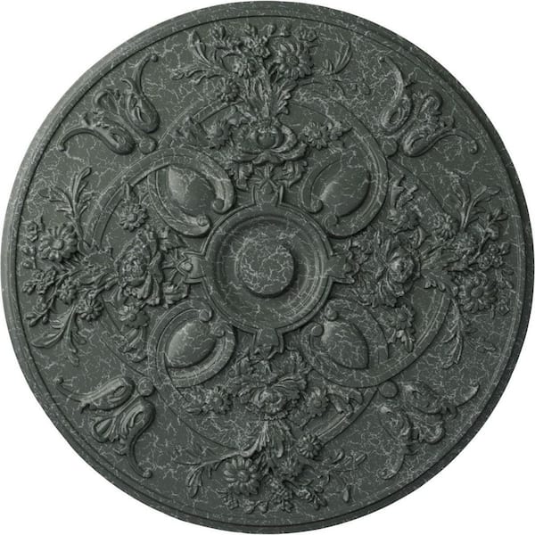 Ekena Millwork 31-1/4" x 2-1/4" Baile Urethane Ceiling (Fits Canopies up to 6"), Athenian Green Crackle