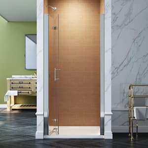 30-31.5 in. W x 72 in. H Bi-Fold Frameless Shower Doors in Chrome with Clear Glass