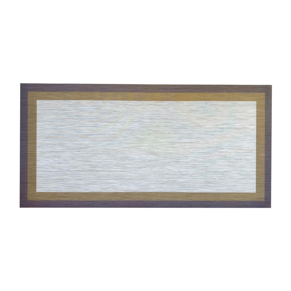 Aspen Beige Vinyl Home Kitchen Mat Waterproof Area Rug for Indoor/Outdoor 2