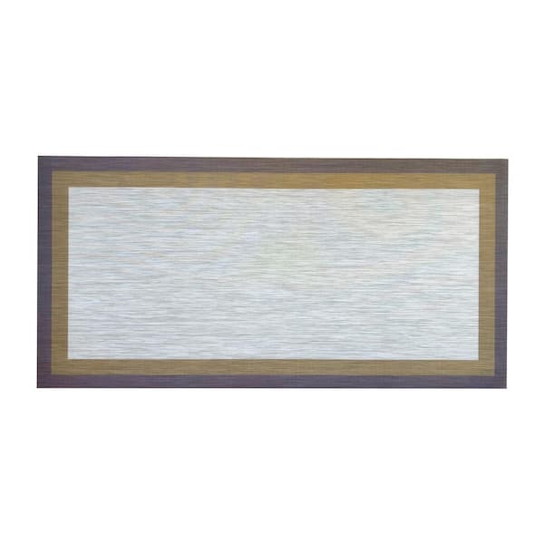 Unbranded Aspen Beige Vinyl Home Kitchen Mat Waterproof Area Rug for Indoor/Outdoor 24 in. x 47 in.