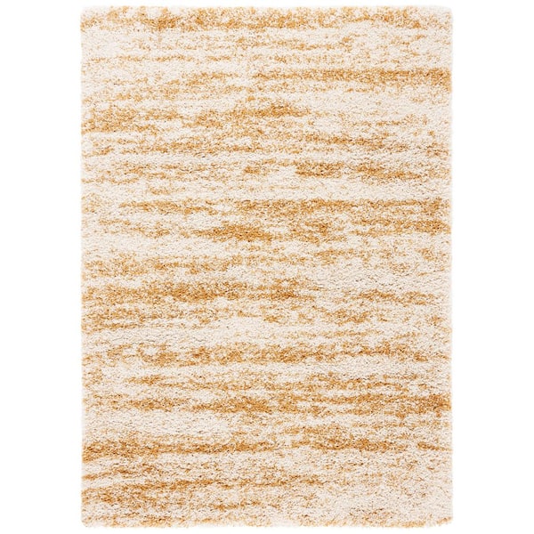 Hudson 4 ft. x 6 ft. Ivory/Gold Abstract Area Rug