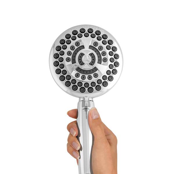 Waterpik Powerpulse 9-Spray Handheld Showerhead in Brushed Nickel 