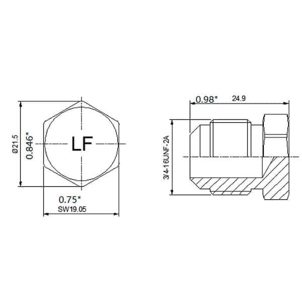 1/2 in. Flare Brass Plug Fitting