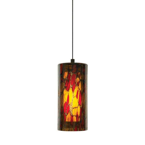 Generation Lighting Abbey 1-Light Amber-Red Bronze Hanging Mini Pendant
