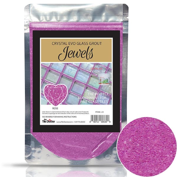 The Tile Doctor Crystal Glass Grout Jewels Rose 75 grams (1-Pack)