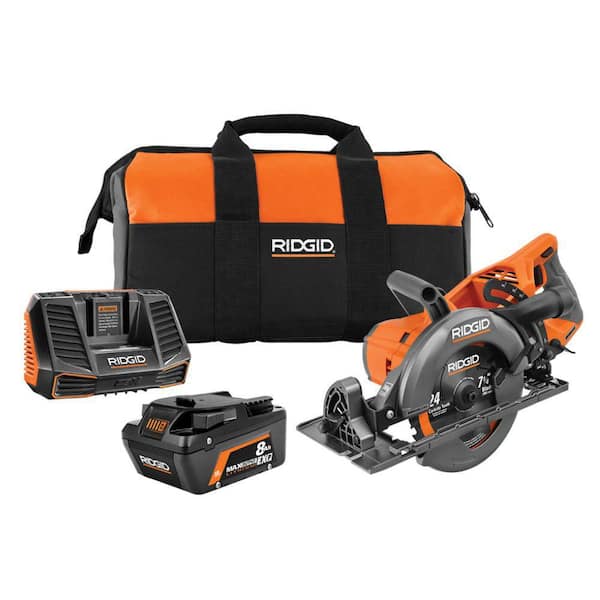 18V Brushless Cordless 7-1/4 in. Rear Handle Circular Saw Kit with 8.0 Ah MAX Output Battery, 18V Charger and Bag