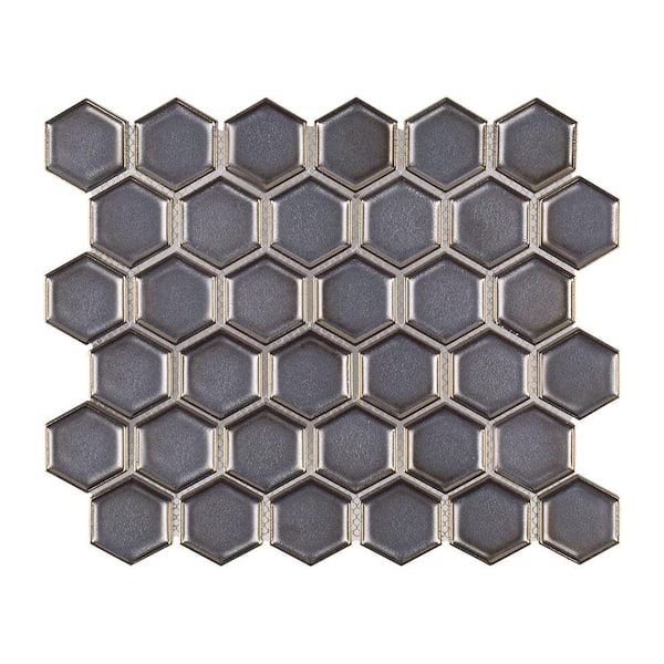 Jeffrey Court Moonrock Brown 9.875 in. x 11.5 in. Hexagon Matte Porcelain Mosaic Tile (0.788 sq. ft./each)