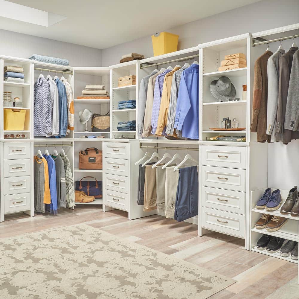White Stackable 3-Shelf Wood Shoe Organizer