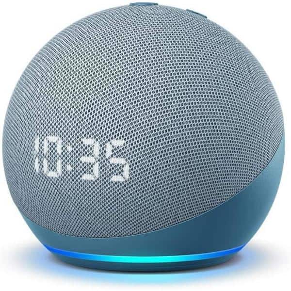Amazon Echo Dot 4th Gen Clock Blue, 2-Pack DOT4CLKBL2PK-DIY - The