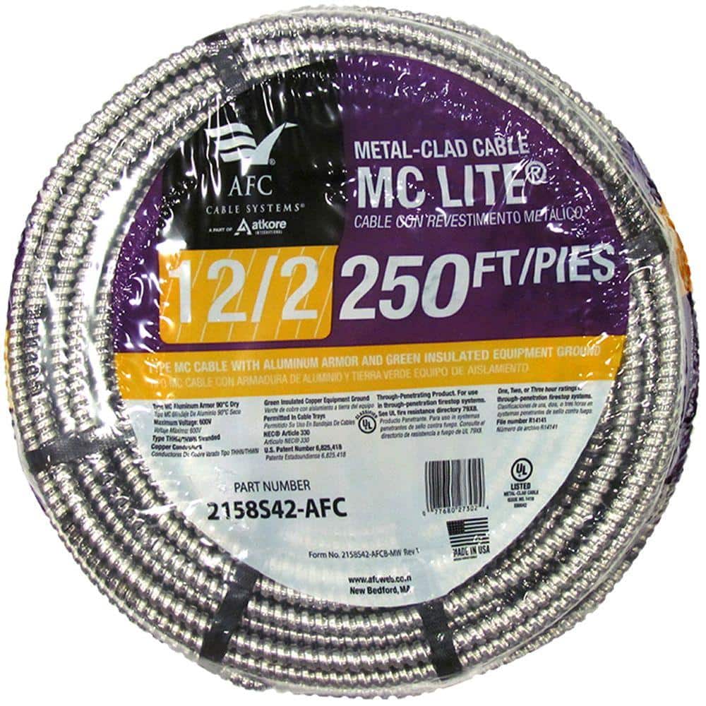 Afc Cable Systems 12 2 X 250 Ft Stranded Mc Lite Cable 2158s42 Afc The Home Depot