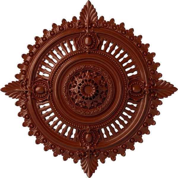 Ekena Millwork 4 in. x 29-1/8 in. x 29-1/8 in. Polyurethane Haylynn Ceiling Medallion, Firebrick