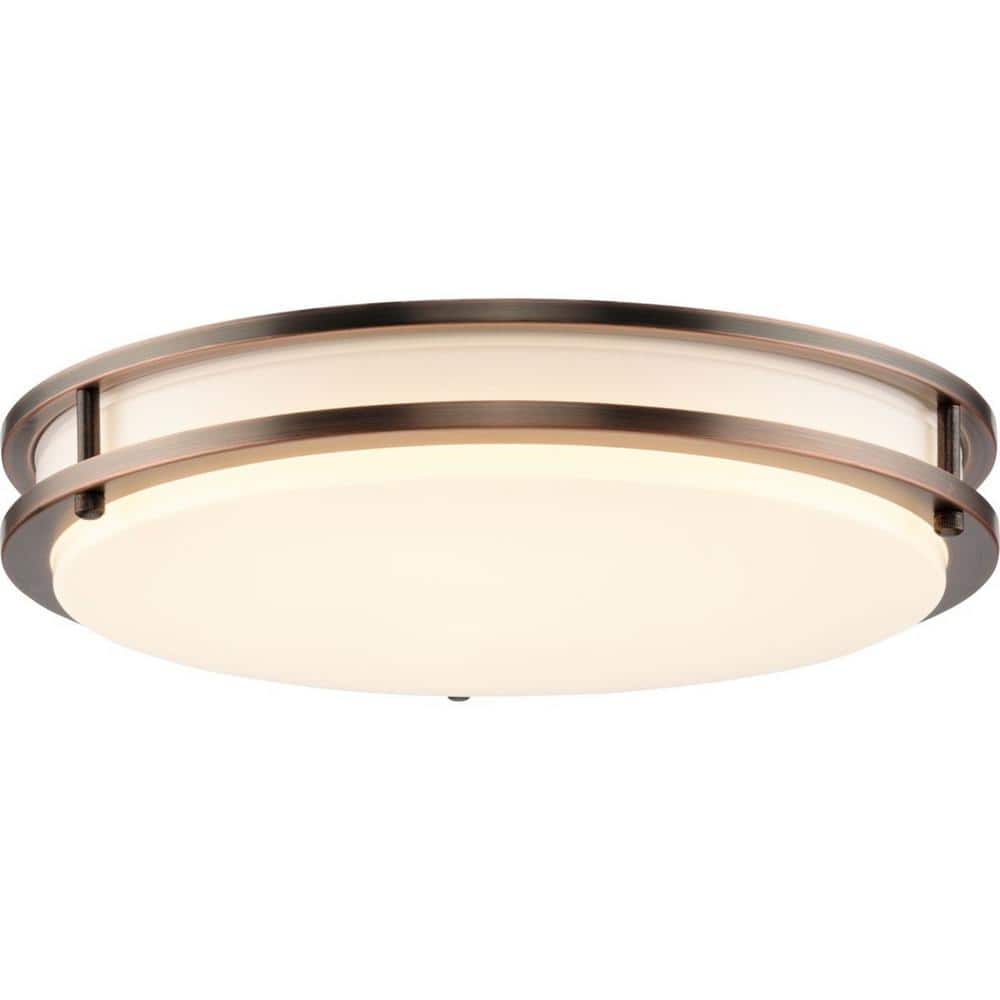 Urban Bronze 14" LED Flush Mount Light with Glass Diffuser