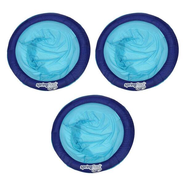 SwimWays Blue Water Chair Styled Spring Swimming Pool Float Papasan (3-Pack), Number of People: 1
