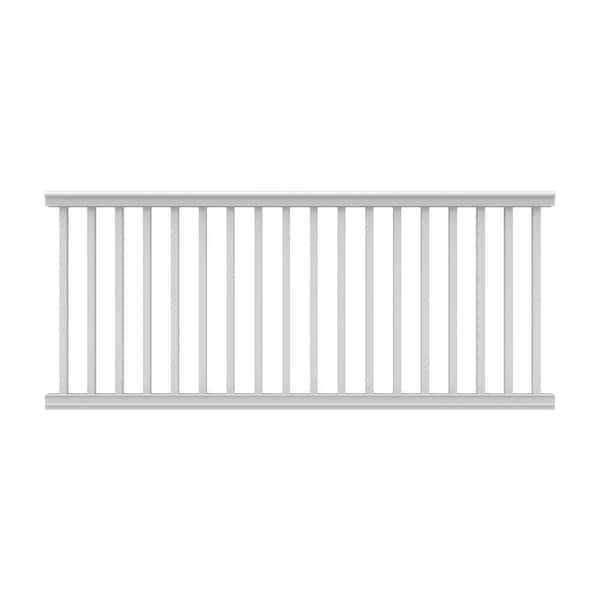 Barrette Outdoor Living 8 ft. x 42 in. White Vinyl Bella Premier Series Rail Kit with Square Balusters