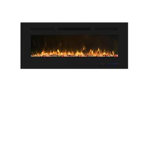 42 in. Wall-Mounted Metal Smart Electric Fireplace in Black