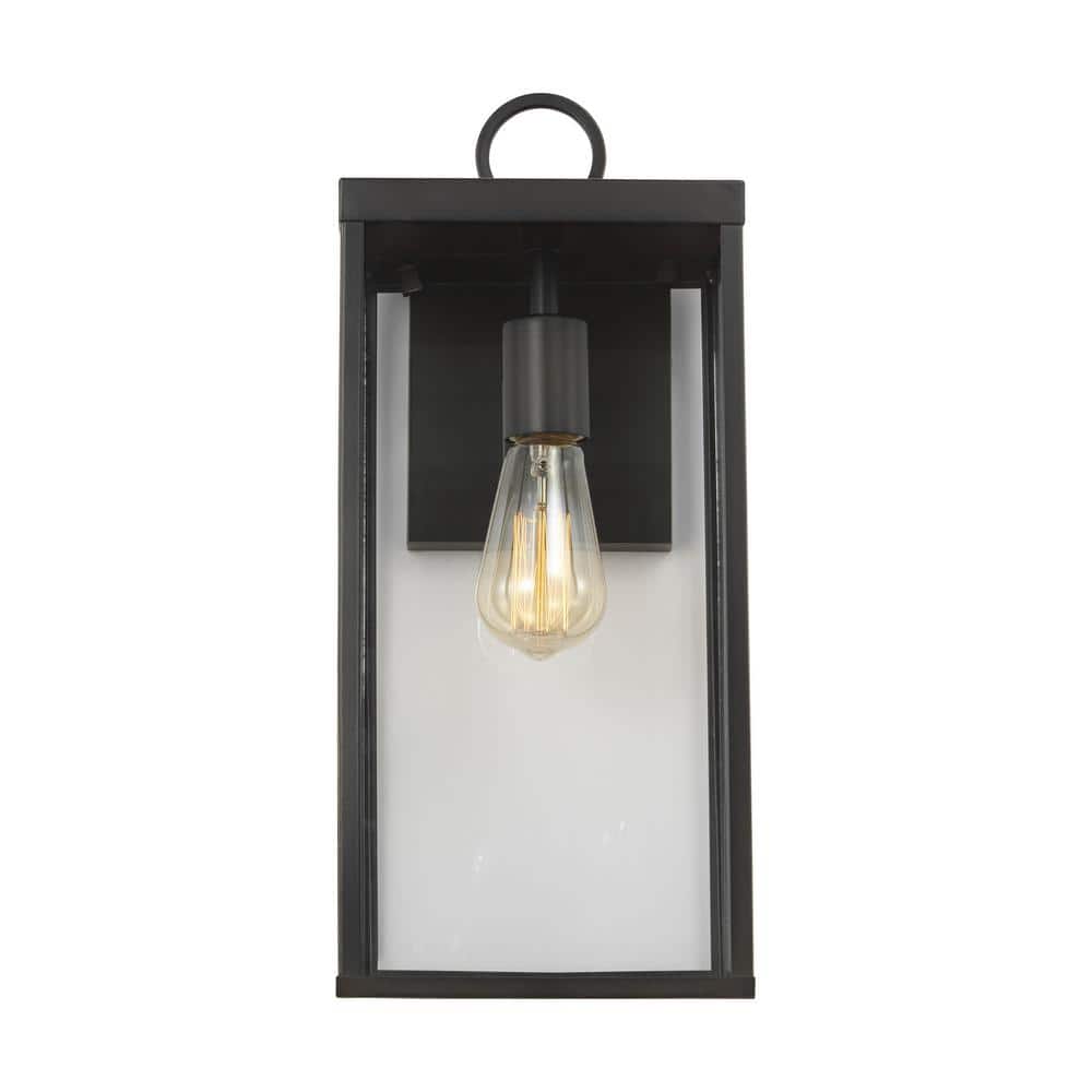 Antique Bronze Dimmable Outdoor Wall Sconce with Clear Glass