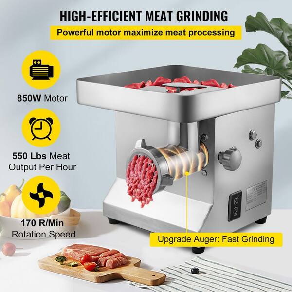 VEVOR Commercial Meat Grinder 850W Electric Meat Grinder Electric Mincer Machine 250KG Per Hour Meat Mincer Sausage Maker Perfect for Restaurants Supermarkets 