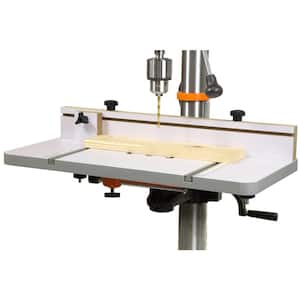 24 in. x 12 in. Drill Press Table with an Adjustable Fence and Stop Block