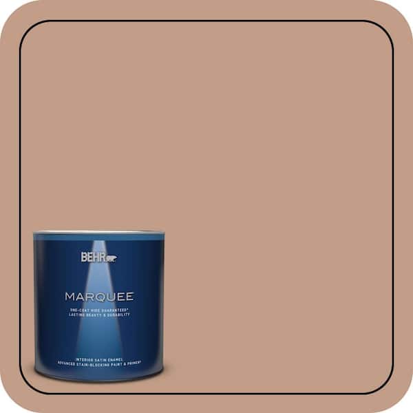 BEHR MARQUEE 1 qt. #S200-4 Chestnut Bisque One-Coat Hide Satin Enamel Interior Paint & Primer