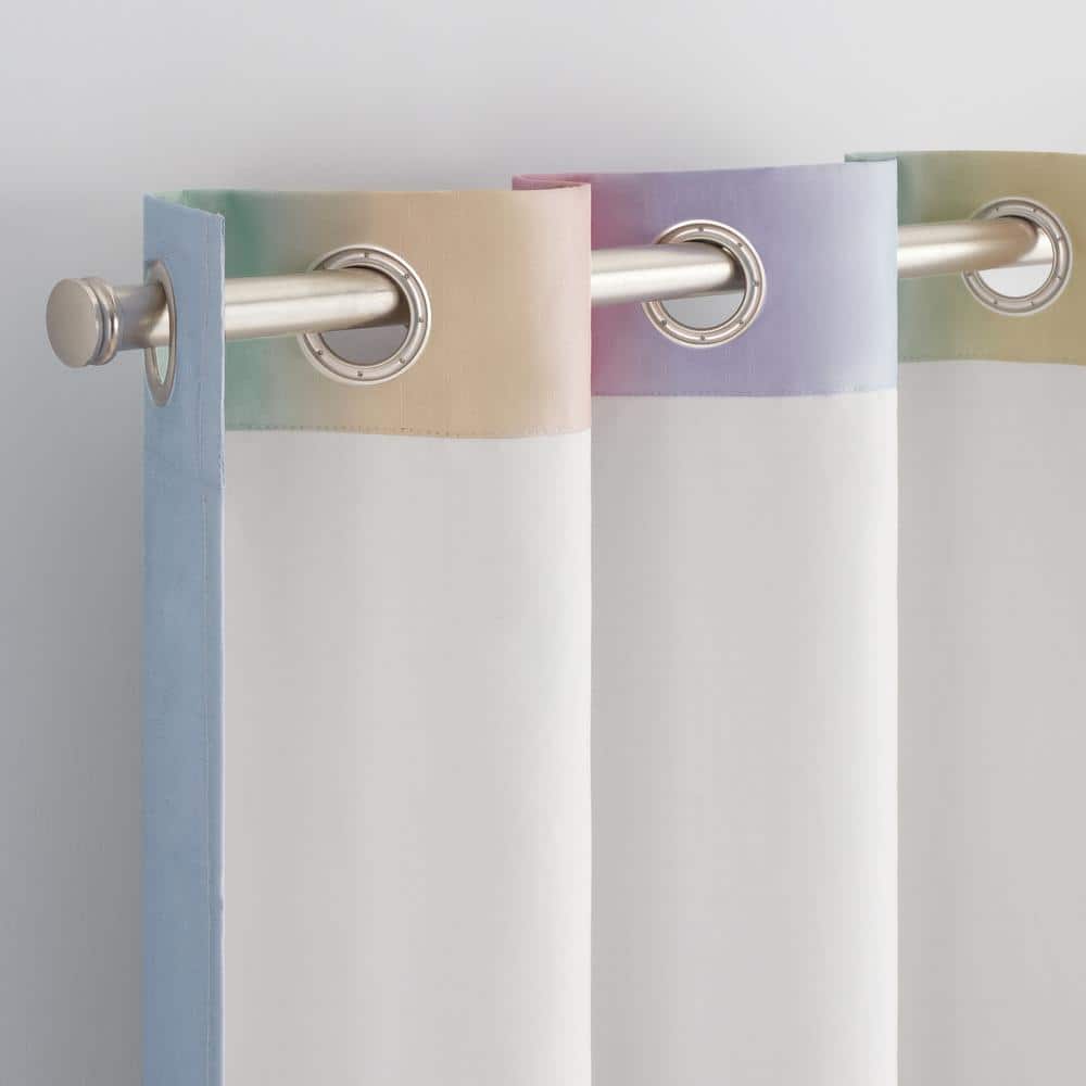 Kids Rainbow Ombre 84" x 37" Polyester Blackout Curtain Panel with Silver Grommets
