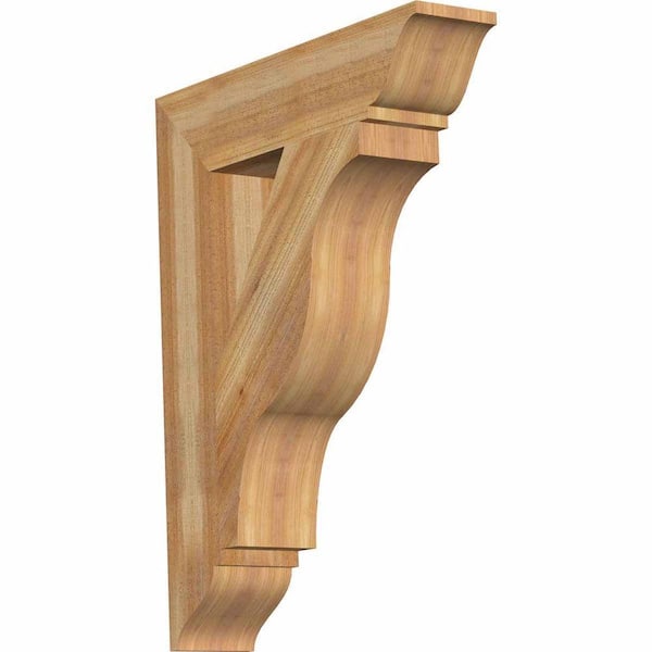 Ekena Millwork 6 in. x 36 in. x 28 in. Western Red Cedar Funston Traditional Rough Sawn Bracket