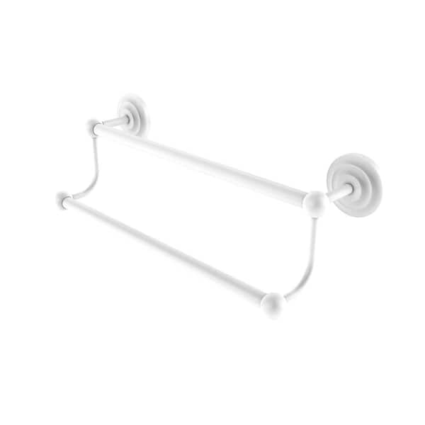 Prestige Que New Collection 30 in. Wall Mounted Double Towel Bar in Matte White