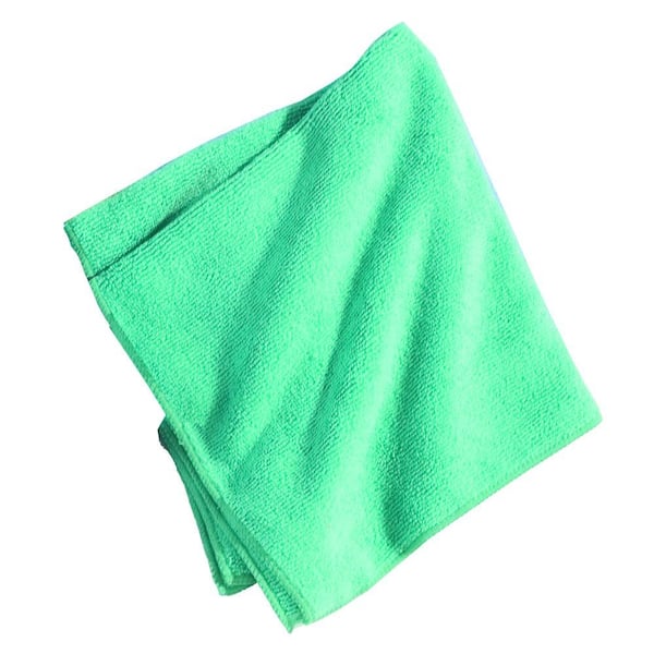 Carlisle 16 in. x 16 in. Microfiber Terry Cleaning Cloth in Green (Case of 12)