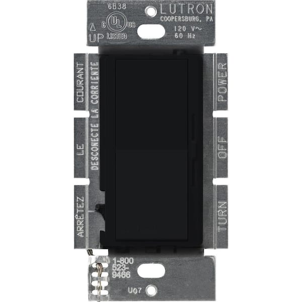 Lutron Diva Dimmer Switch for Incandescent and Halogen Bulbs, 1000-Watt/Single Pole, Black (DV-10P-BL)