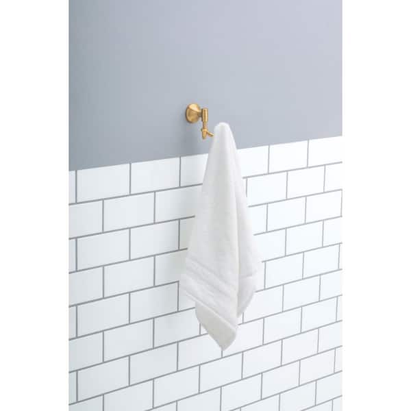 Foundations Design Series J-Hook Double Robe/Towel Hook Bath Hardware Accessory in Brushed Gold