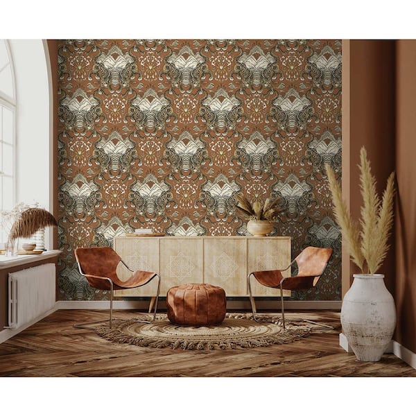 Orange Tiger Fabric, Wallpaper and Home Decor