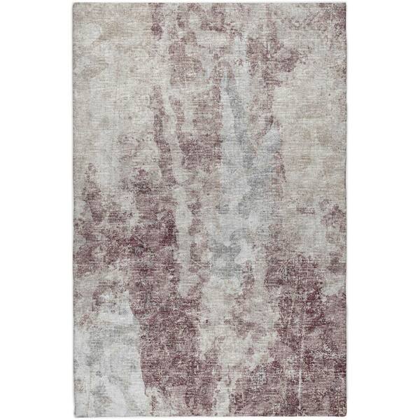 Dream Shag Premium Machine Washable Abstract ADS68 Plum 10 ft. x 14 ft. Area Rug